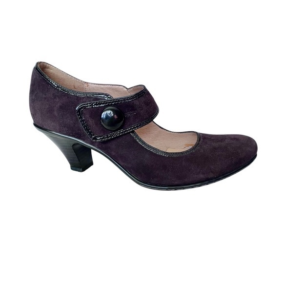 Sofft Obella Mary Jane Pump Heels Button Chocolate Brown Suede Women’s Size 7 - Picture 1 of 10